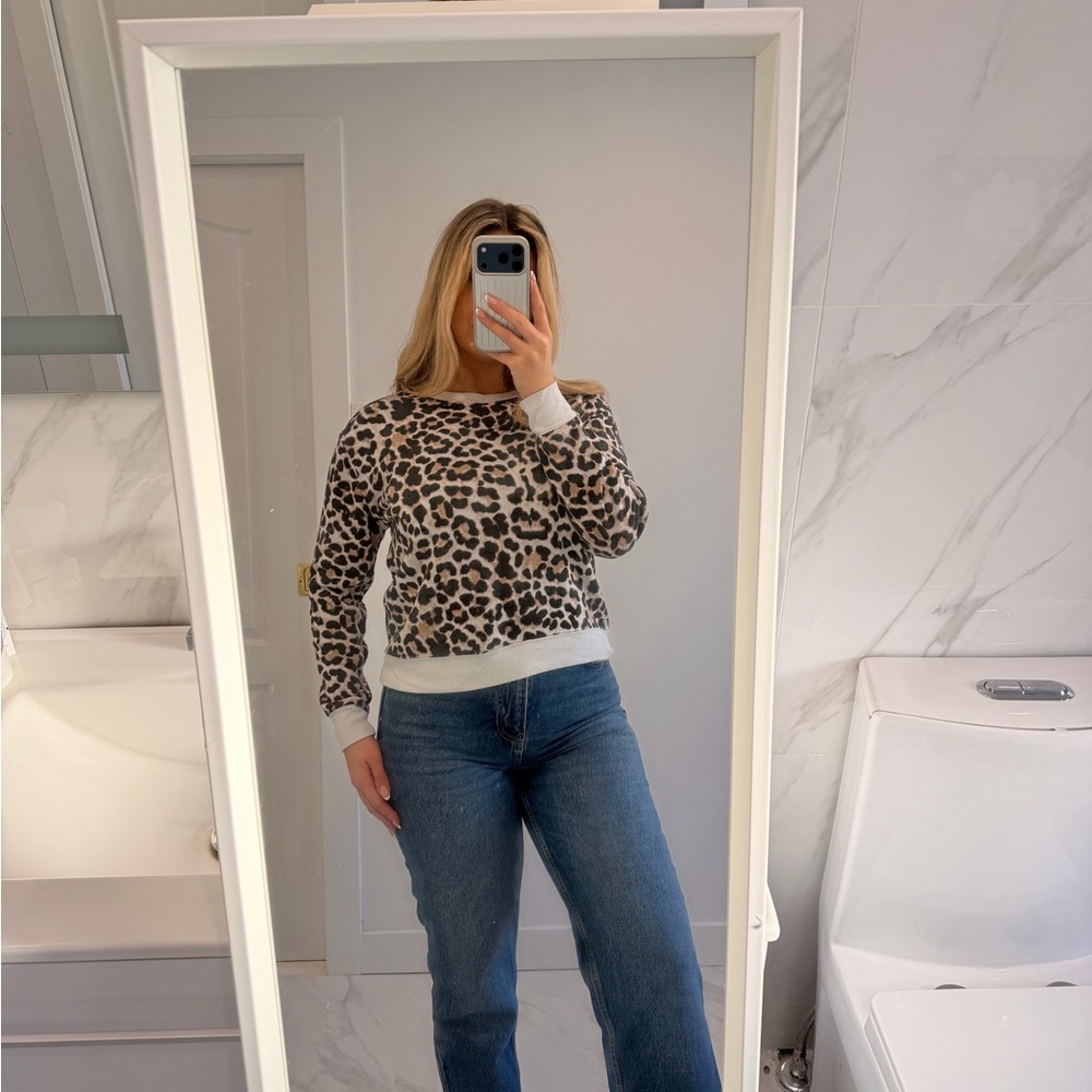 NOBO Leopard Print Sweater - Brown and White